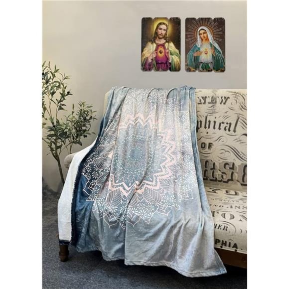 Sacred Heart of Jesus Picture Painting Wood Print Art 16inch Vintage, 1pc - Picture 3 of 6